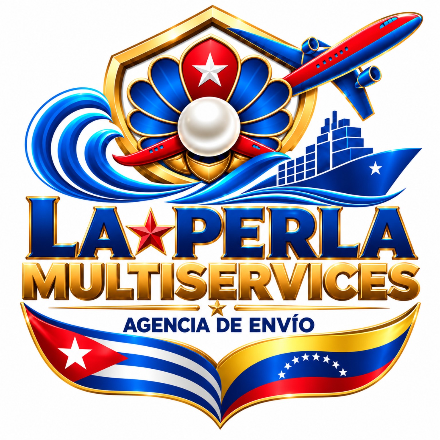 Logo de La Perla Multiservices, agencia de envío a Cuba y Venezuela